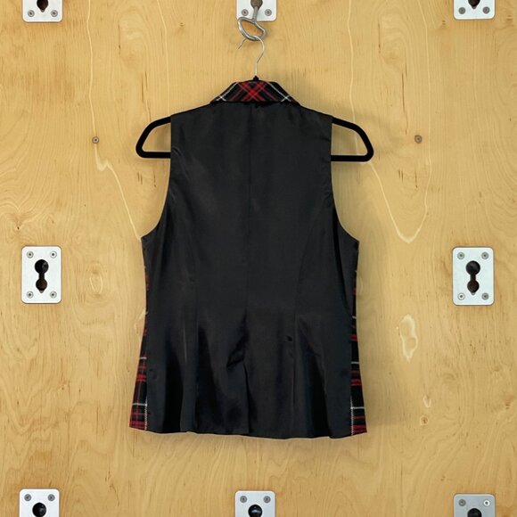 Cabi red plaid fitted vest - Picture 2 of 3